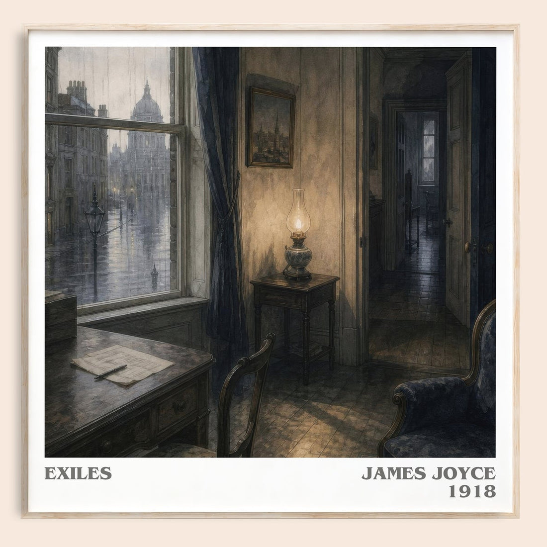 Exiles literary book poster by James Joyce – framed literary art print