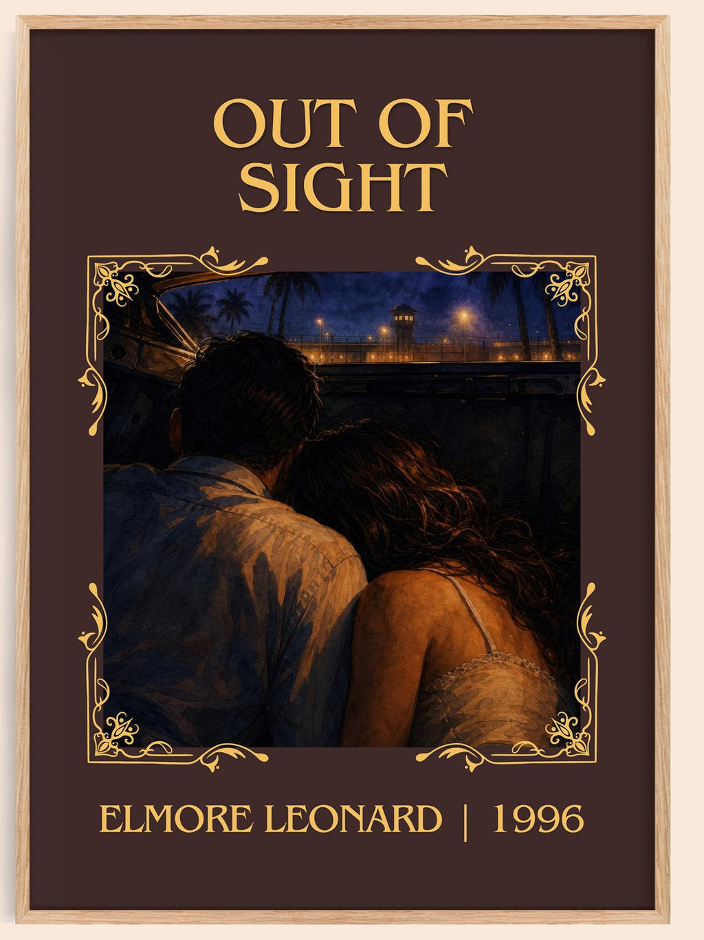 Out of Sight Classic Book Art Print by Elmore Leonard – book poster