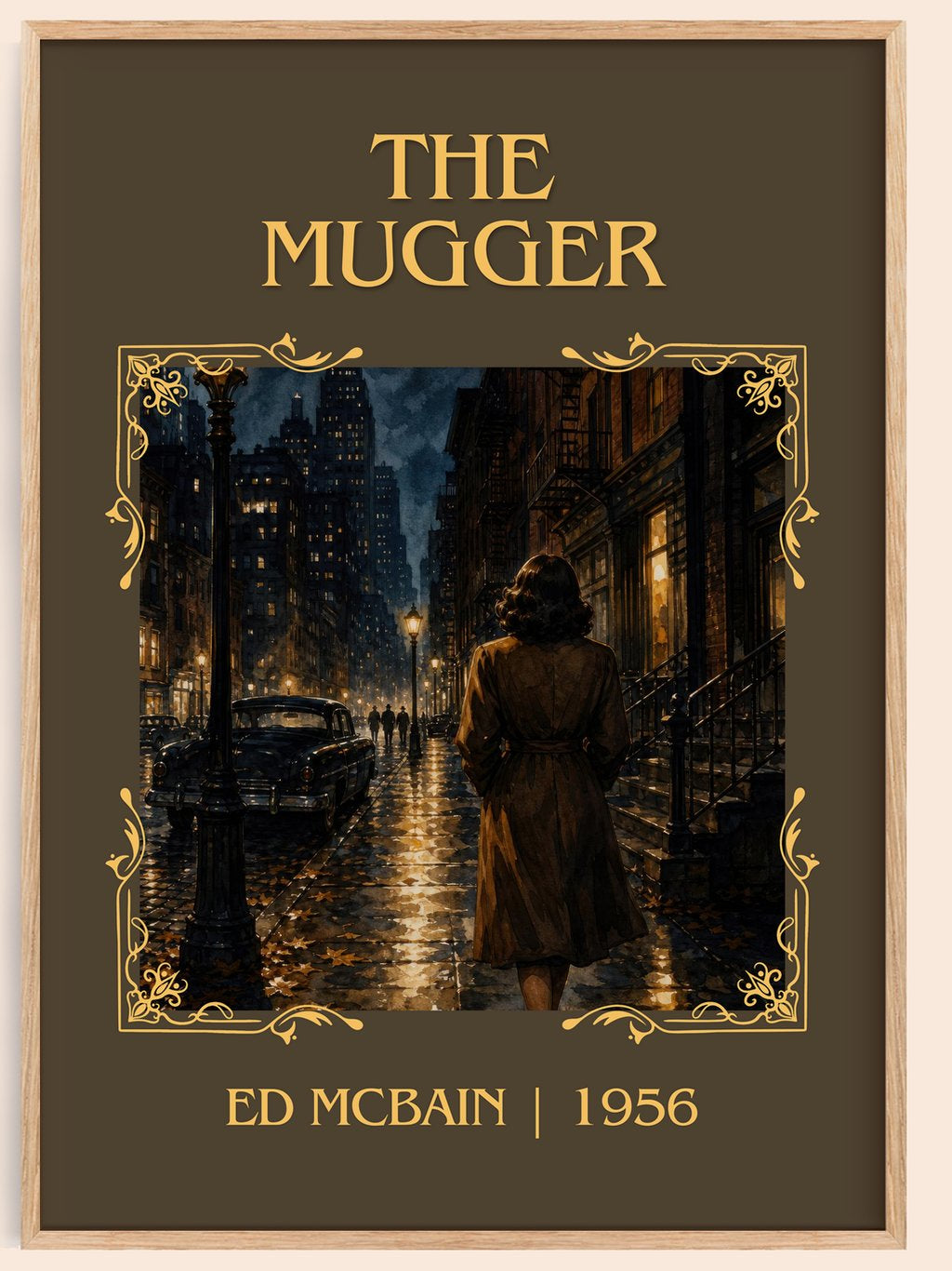 The Mugger Classic Book Art Print by Ed McBain – book poster
