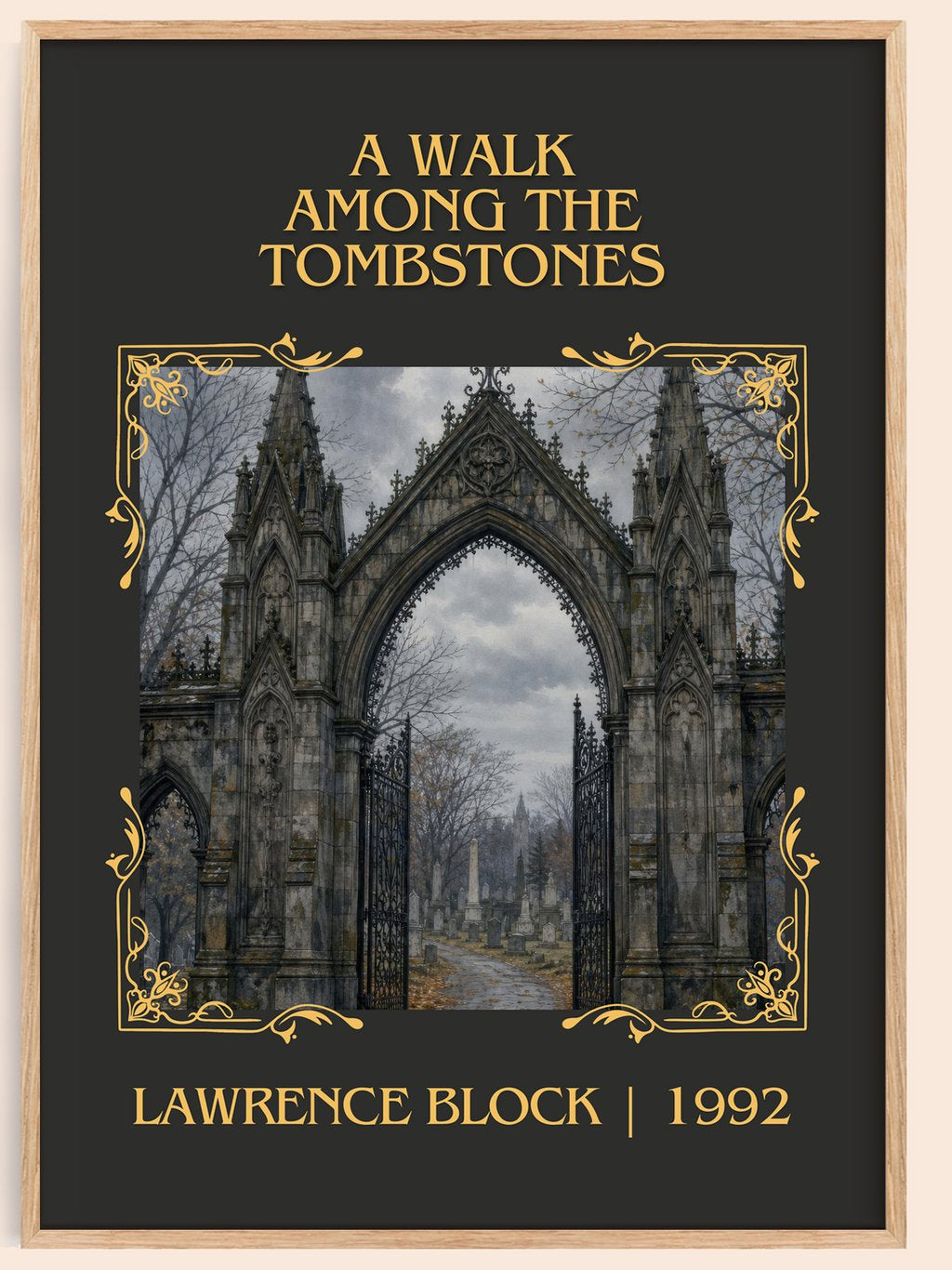 A Walk Among the Tombstones Classic Book Art Print by Lawrence Block – book poster