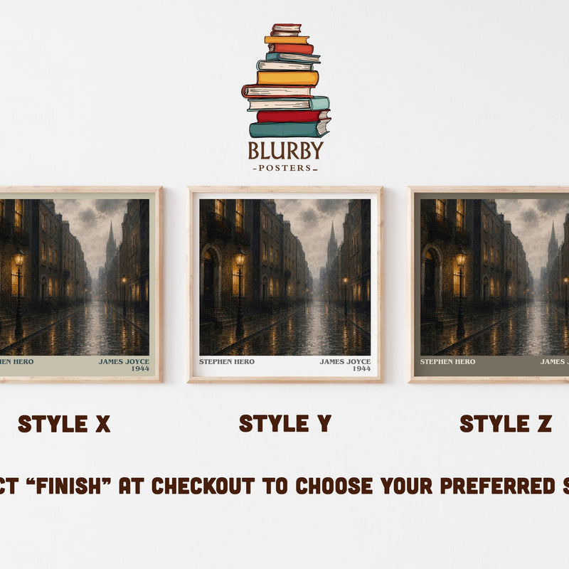 Stephen Hero literary print in frame leaning in hallway – coming of age wall art