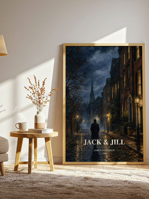 Jack & Jill watercolour print in frame leaning in hallway – thriller wall art