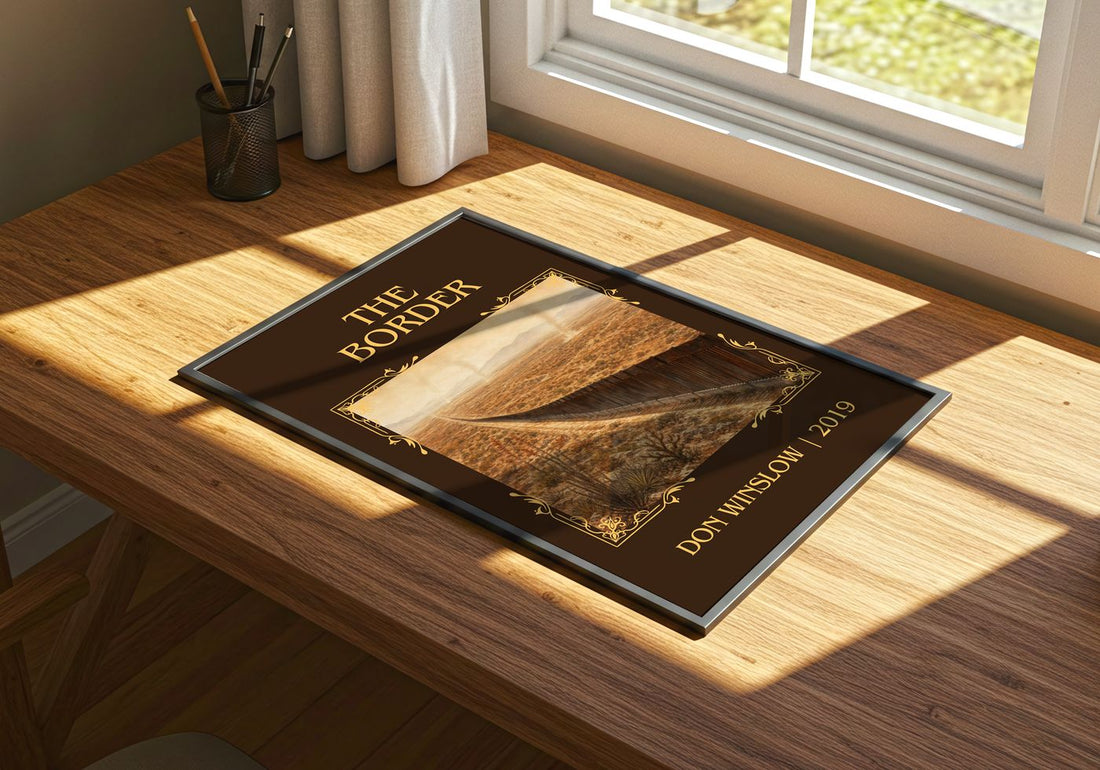 The Border Classic Book Art Print by Don Winslow – print on a sunlit desk