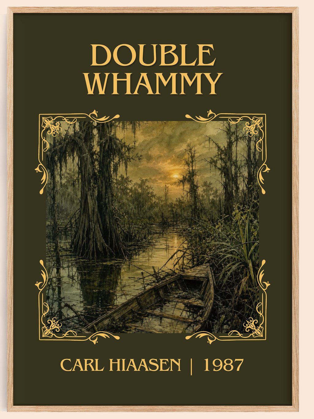 Double Whammy Classic Book Art Print by Carl Hiaasen – book poster