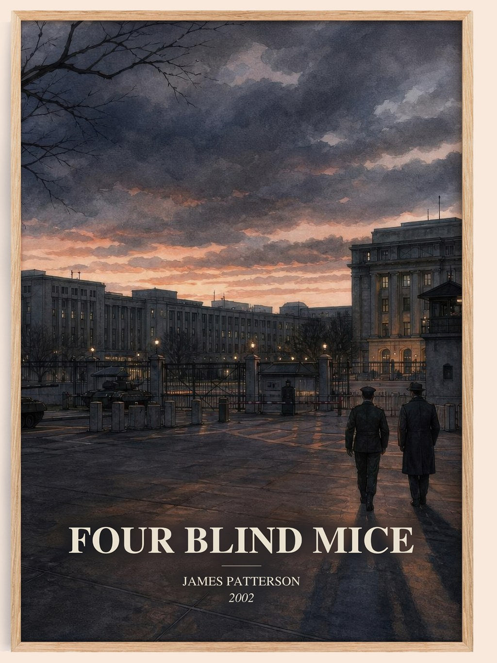 Four Blind Mice watercolour book poster by James Patterson – framed literary art print