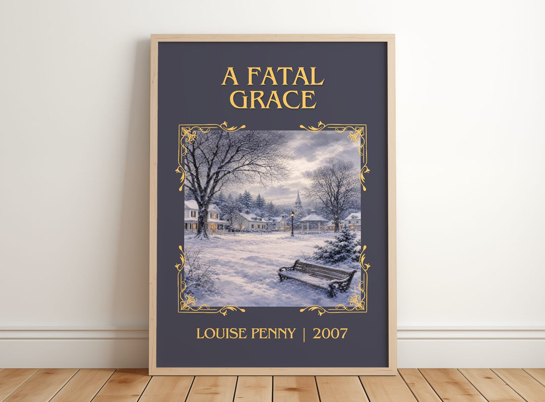 A Fatal Grace Classic Book Art Print by Louise Penny – framed print leaning on a wooden floor
