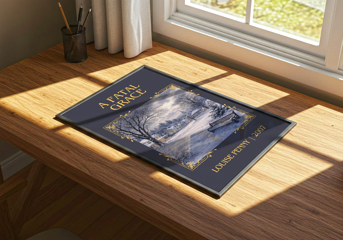 A Fatal Grace Classic Book Art Print by Louise Penny – print on a sunlit desk
