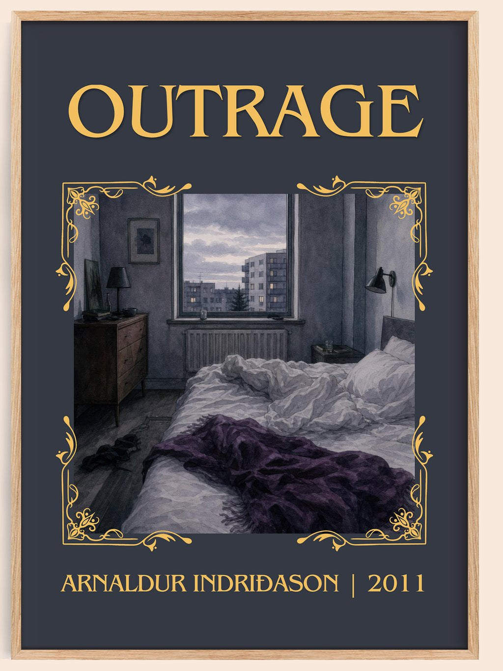 Outrage Classic Book Art Print by Arnaldur Indriðason – book poster