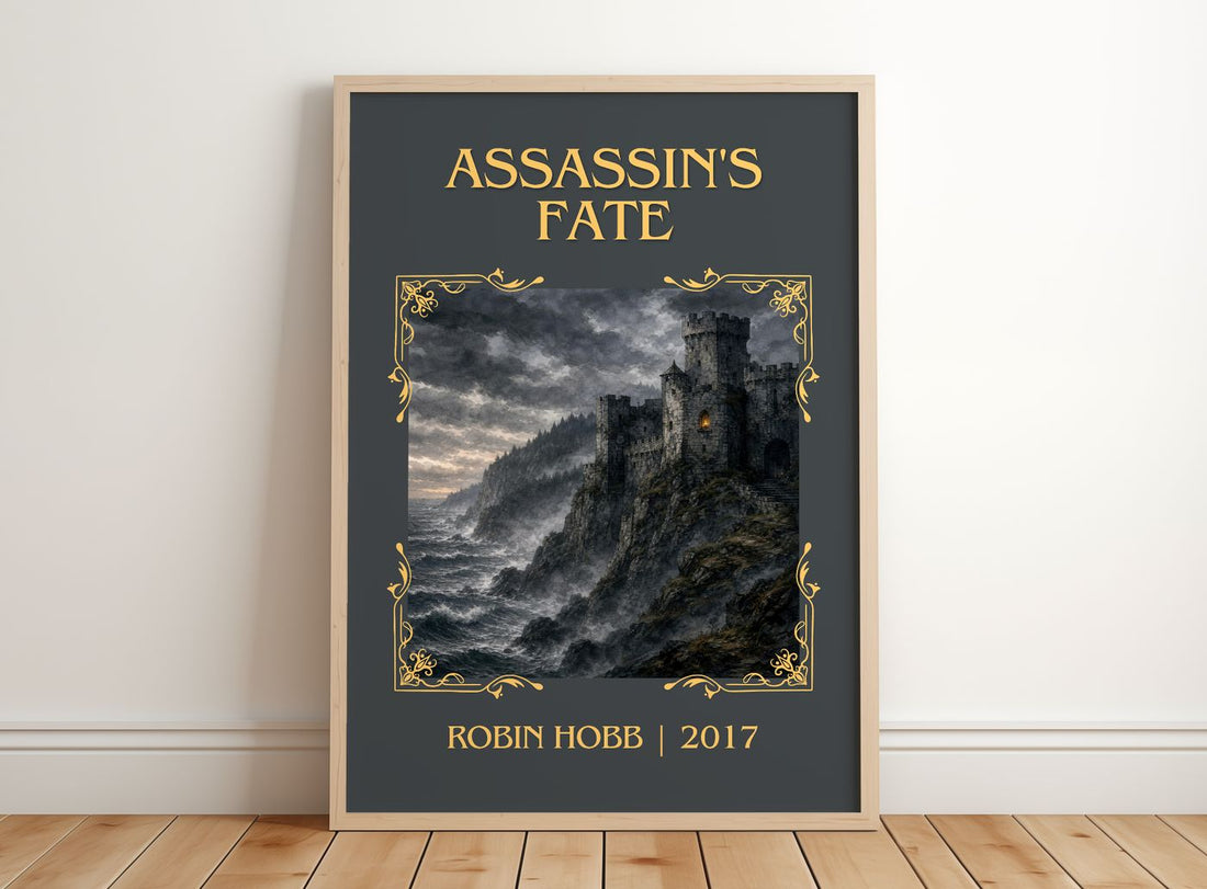Assassin's Fate Classic Book Art Print by Robin Hobb – framed print leaning on a wooden floor