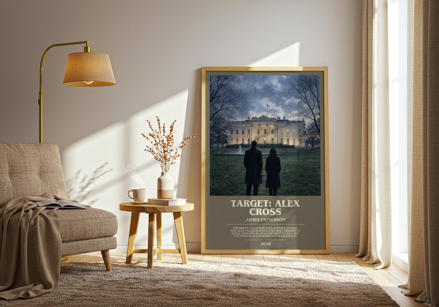 Target: Alex Cross bookish print on bookshelf – James Patterson fan gift