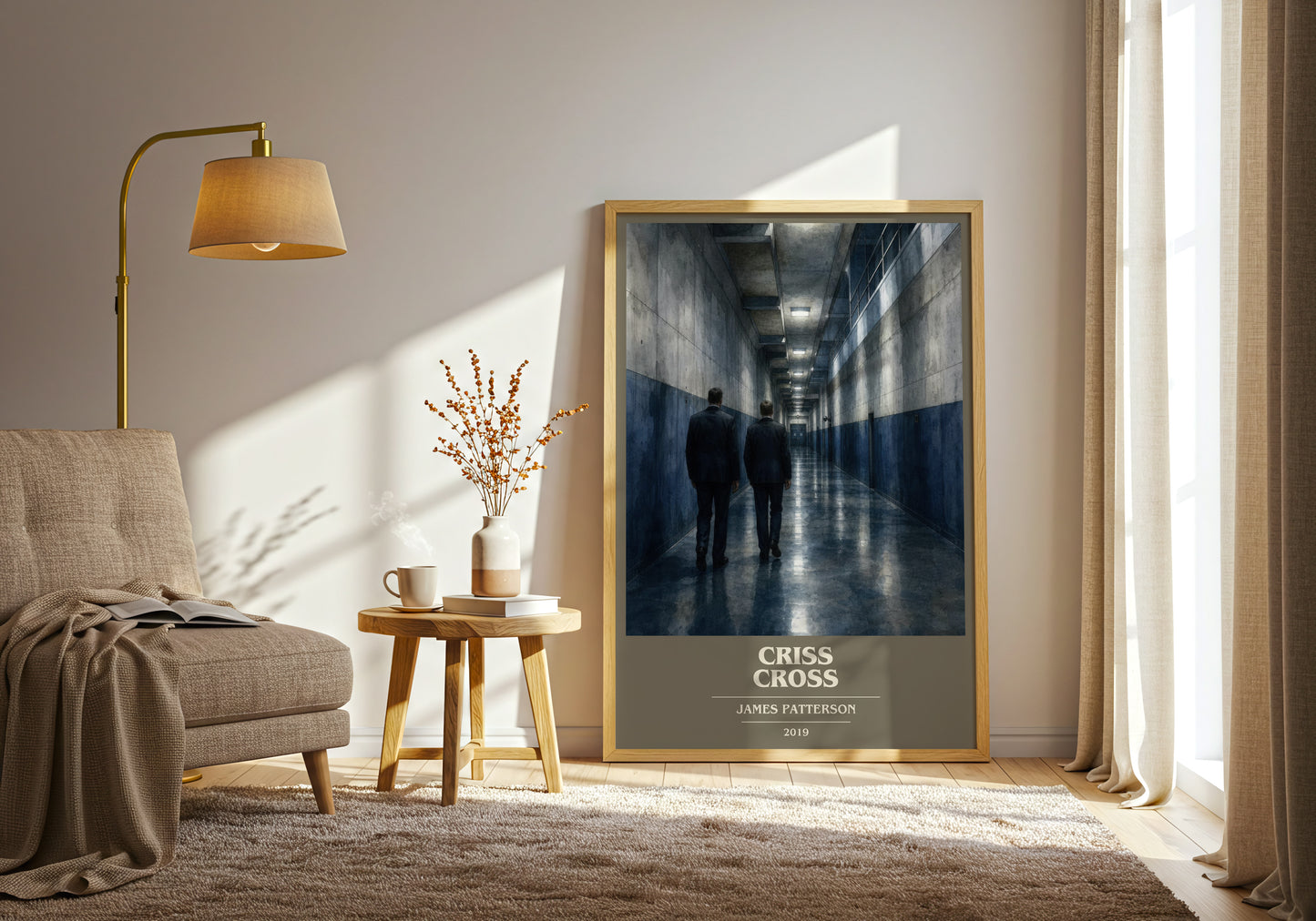 Criss Cross book cover print on bookshelf – James Patterson fan gift