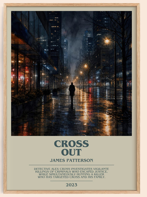 Cross Out bookish book poster by James Patterson – framed literary art print