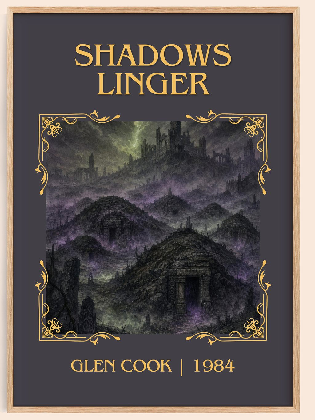 Shadows Linger Classic Book Art Print by Glen Cook – book poster