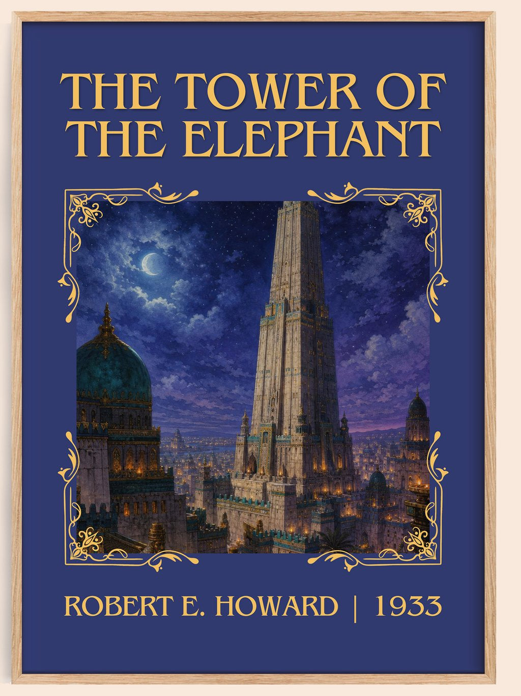 The Tower of the Elephant Classic Book Art Print by Robert E. Howard – book poster