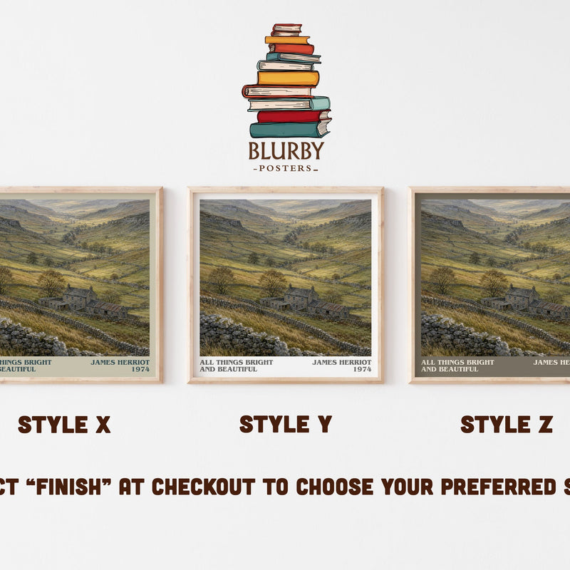 All Things Bright And Beautiful literary print in frame leaning in hallway – memoir wall art