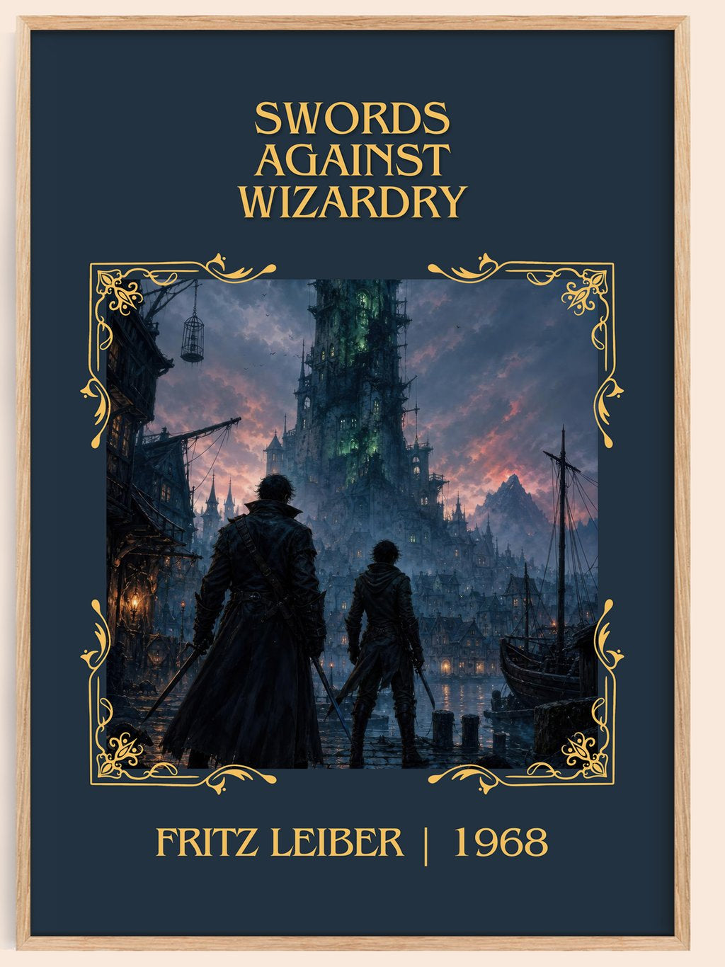Swords Against Wizardry Classic Book Art Print by Fritz Leiber – book poster