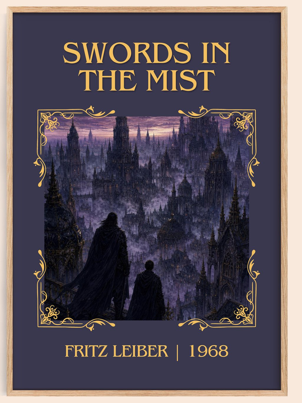 Swords in the Mist Classic Book Art Print by Fritz Leiber – book poster