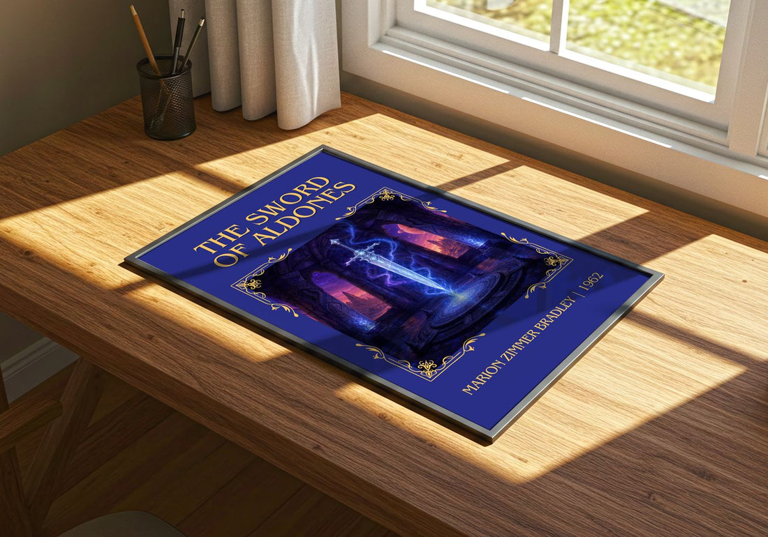 The Sword of Aldones Classic Book Art Print by Marion Zimmer Bradley – print on a sunlit desk