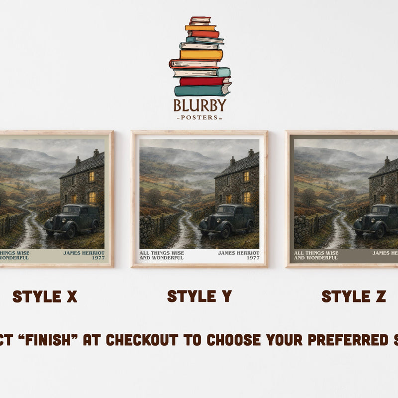 All Things Wise And Wonderful literary print in frame leaning in hallway – memoir wall art