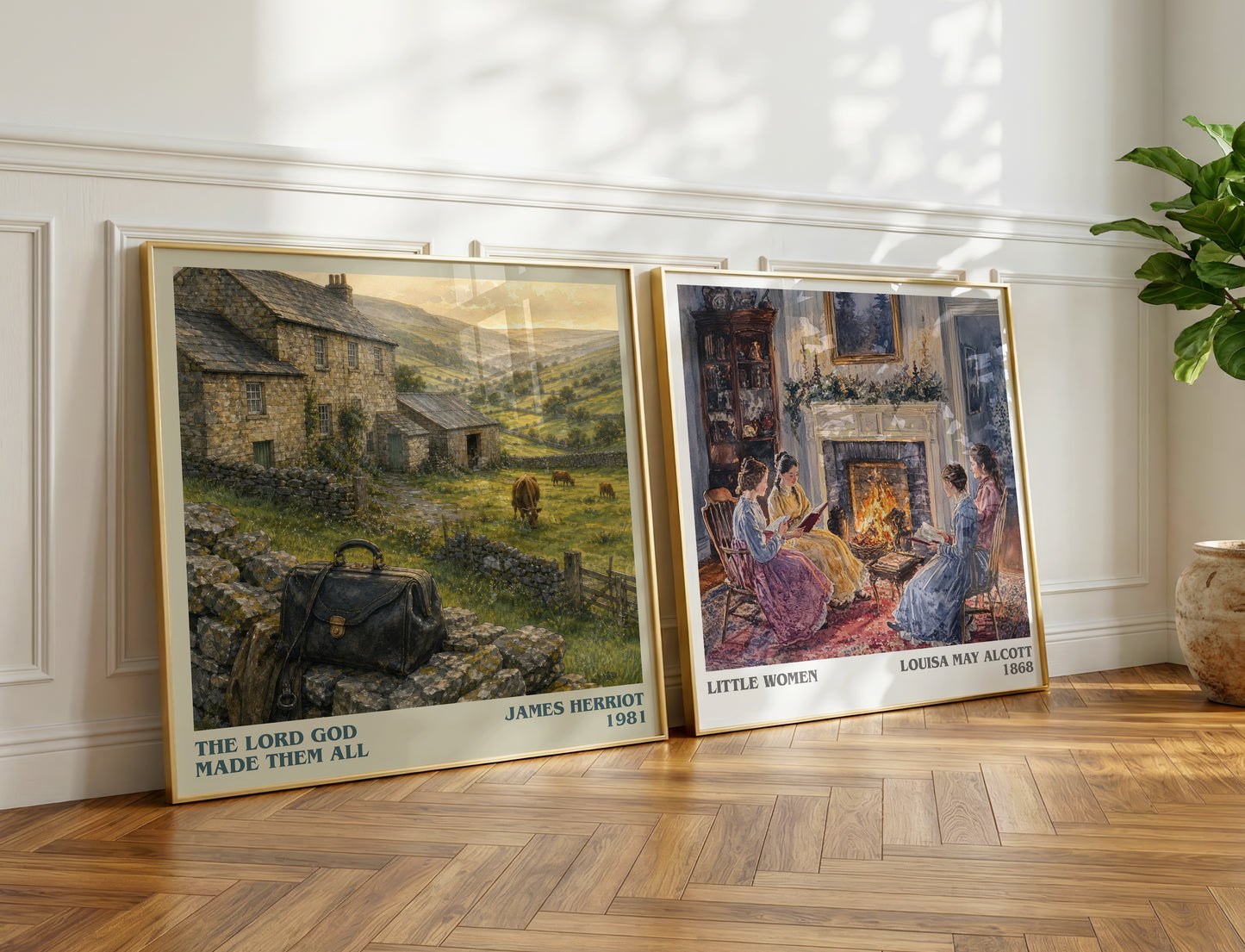 The Lord God Made Them All literary print on bookshelf – James Herriot fan gift