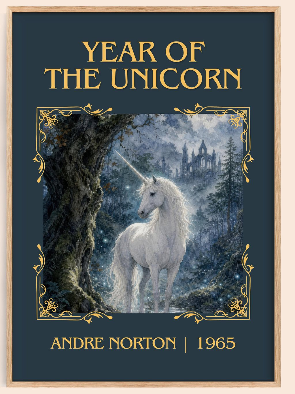 Year of the Unicorn Classic Book Art Print by Andre Norton – book poster