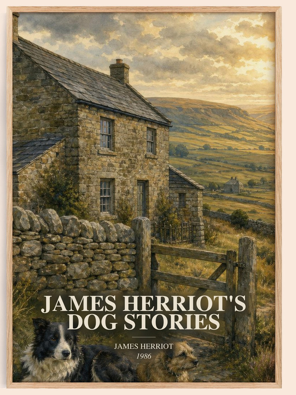 James Herriot'S Dog Stories watercolour book poster by James Herriot – framed literary art print
