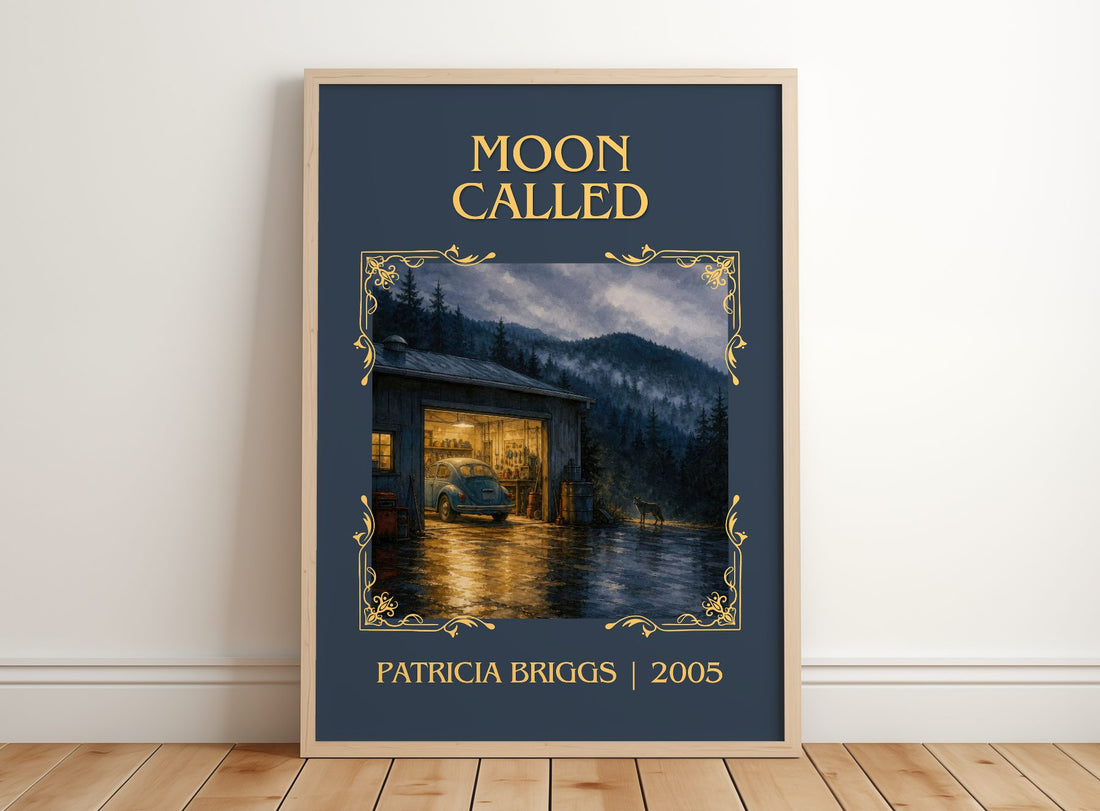 Moon Called Classic Book Art Print by Patricia Briggs – framed print leaning on a wooden floor