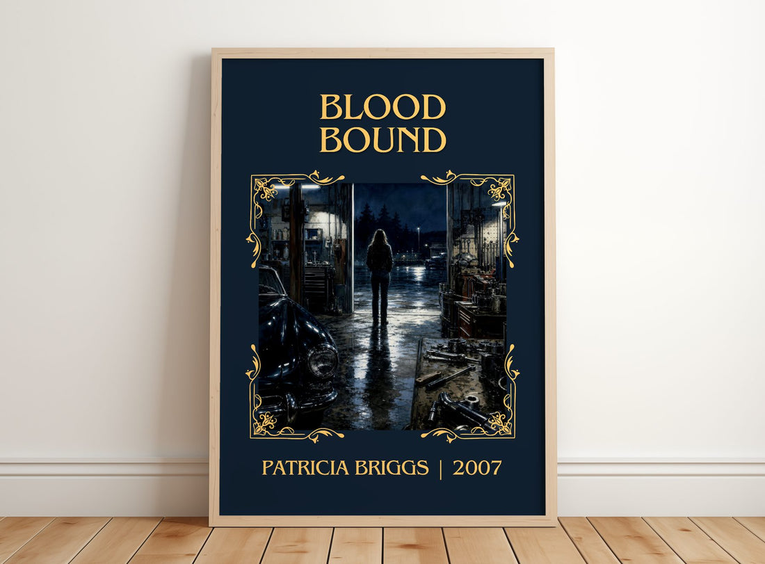 Blood Bound Classic Book Art Print by Patricia Briggs – framed print leaning on a wooden floor