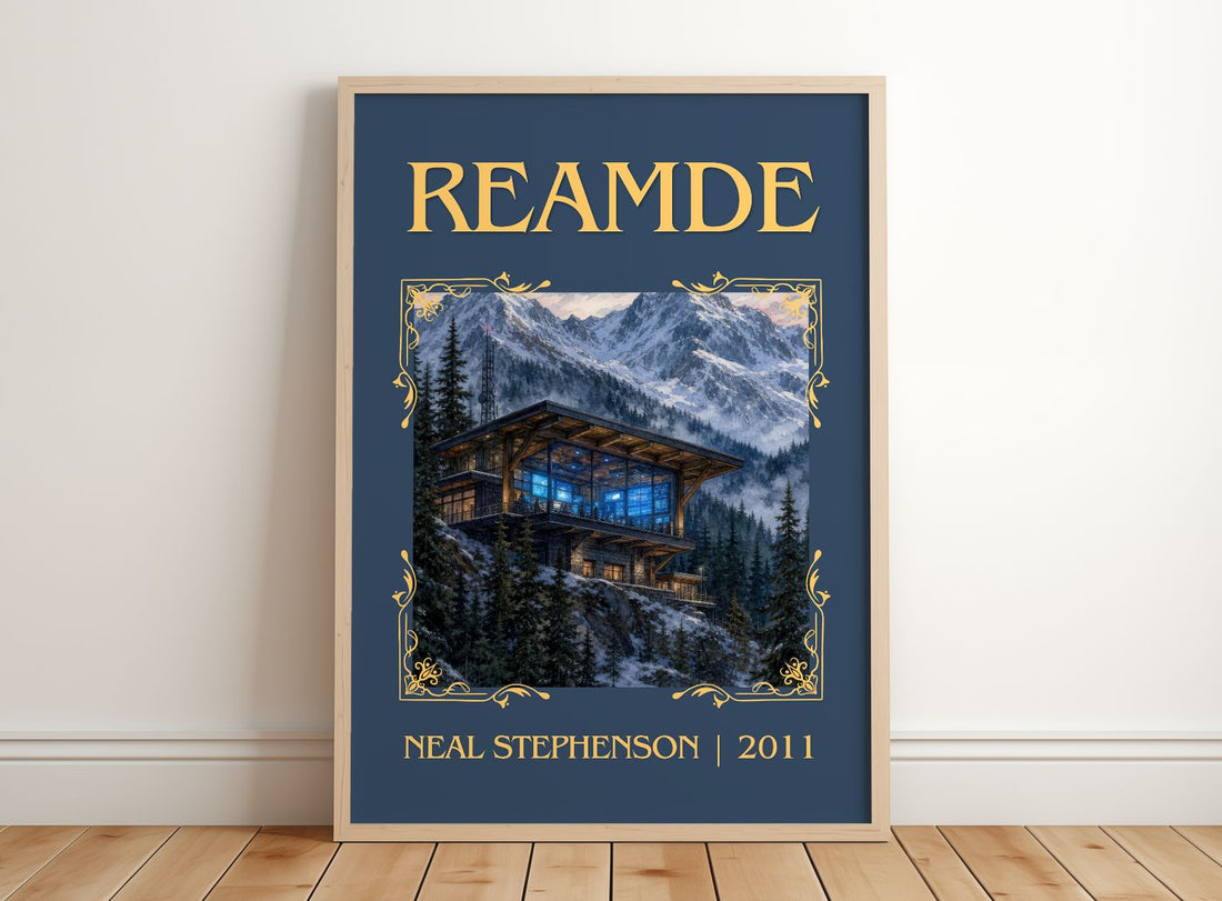 Reamde Classic Book Art Print by Neal Stephenson – framed print leaning on a wooden floor