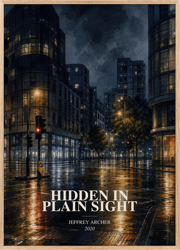 Hidden In Plain Sight Book Watercolour Illustration by Jeffrey Archer
