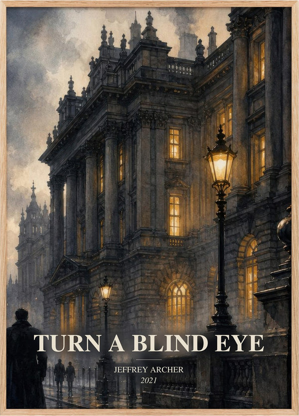 Turn A Blind Eye Book Watercolour Illustration by Jeffrey Archer