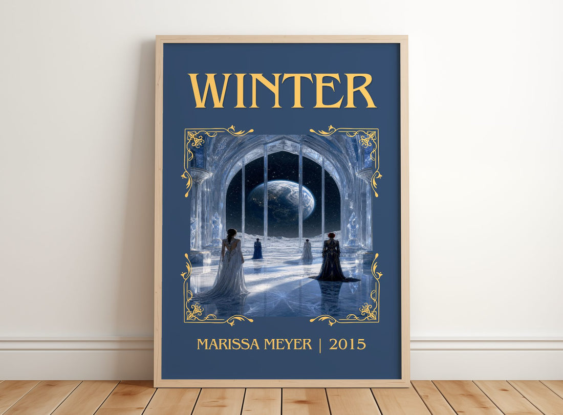 Winter Classic Book Art Print by Marissa Meyer – framed print leaning on a wooden floor