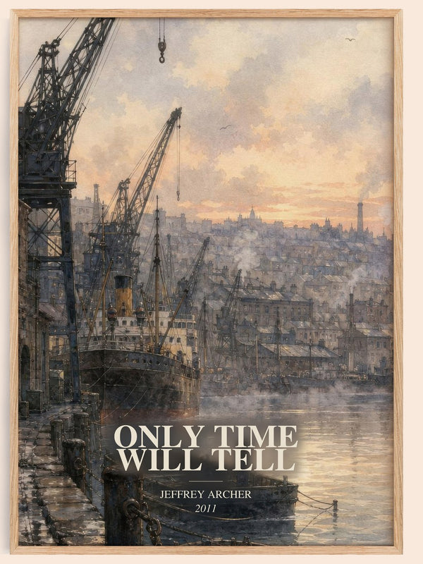 Only Time Will Tell watercolour book poster by Jeffrey Archer – framed literary art print