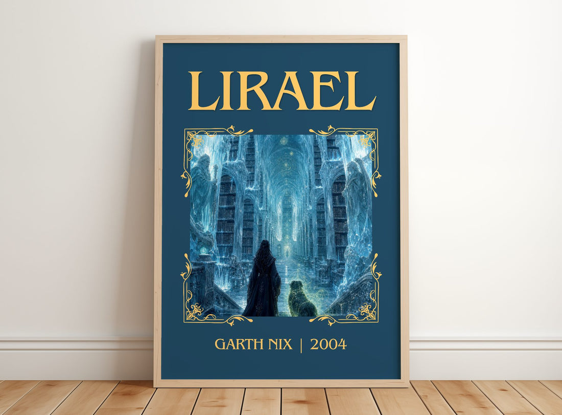 Lirael Classic Book Art Print by Garth Nix – framed print leaning on a wooden floor