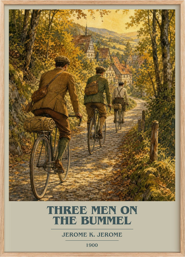 Three Men On The Bummel Book Cover Poster by Jerome K. Jerome