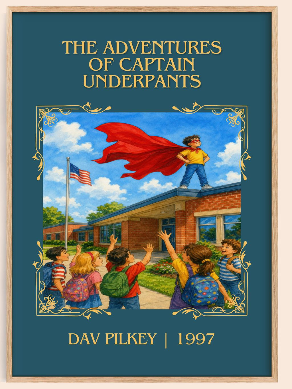 Adventures of Captain Underpants Classic Book Art Print by Dav Pilkey – book poster