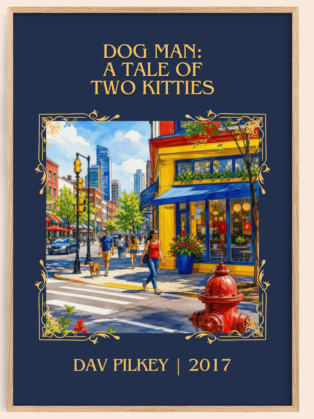 Dog Man: A Tale of Two Kitties Classic Book Art Print by Dav Pilkey – book poster