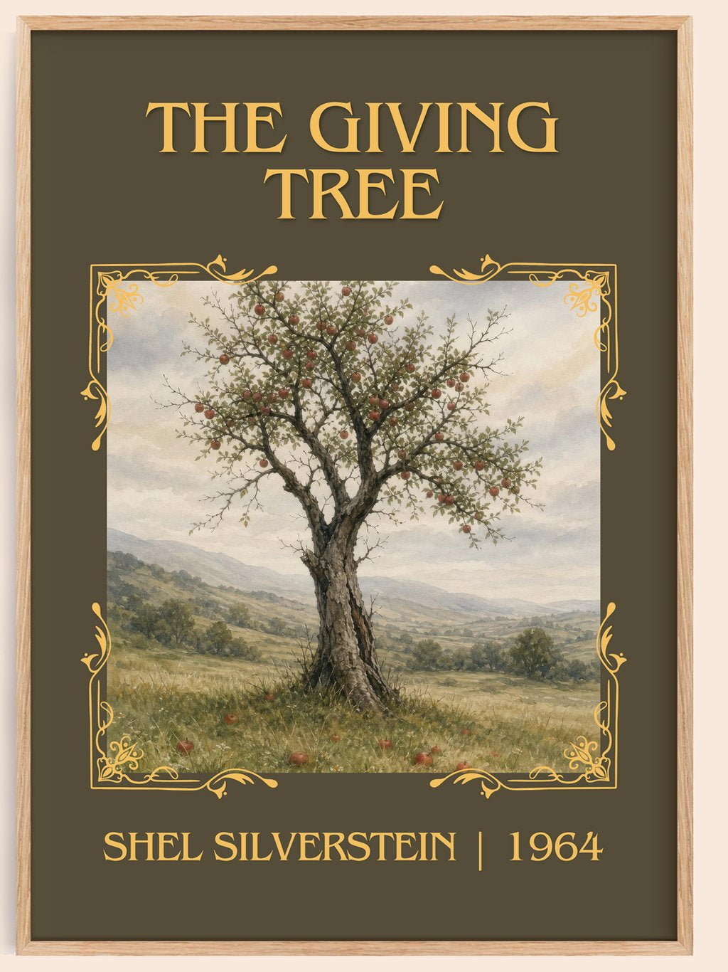 The Giving Tree Classic Book Art Print by Shel Silverstein – book poster