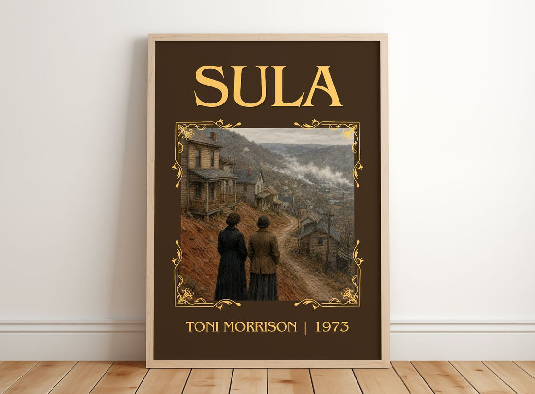 Sula Classic Book Art Print by Toni Morrison – framed print leaning on a wooden floor