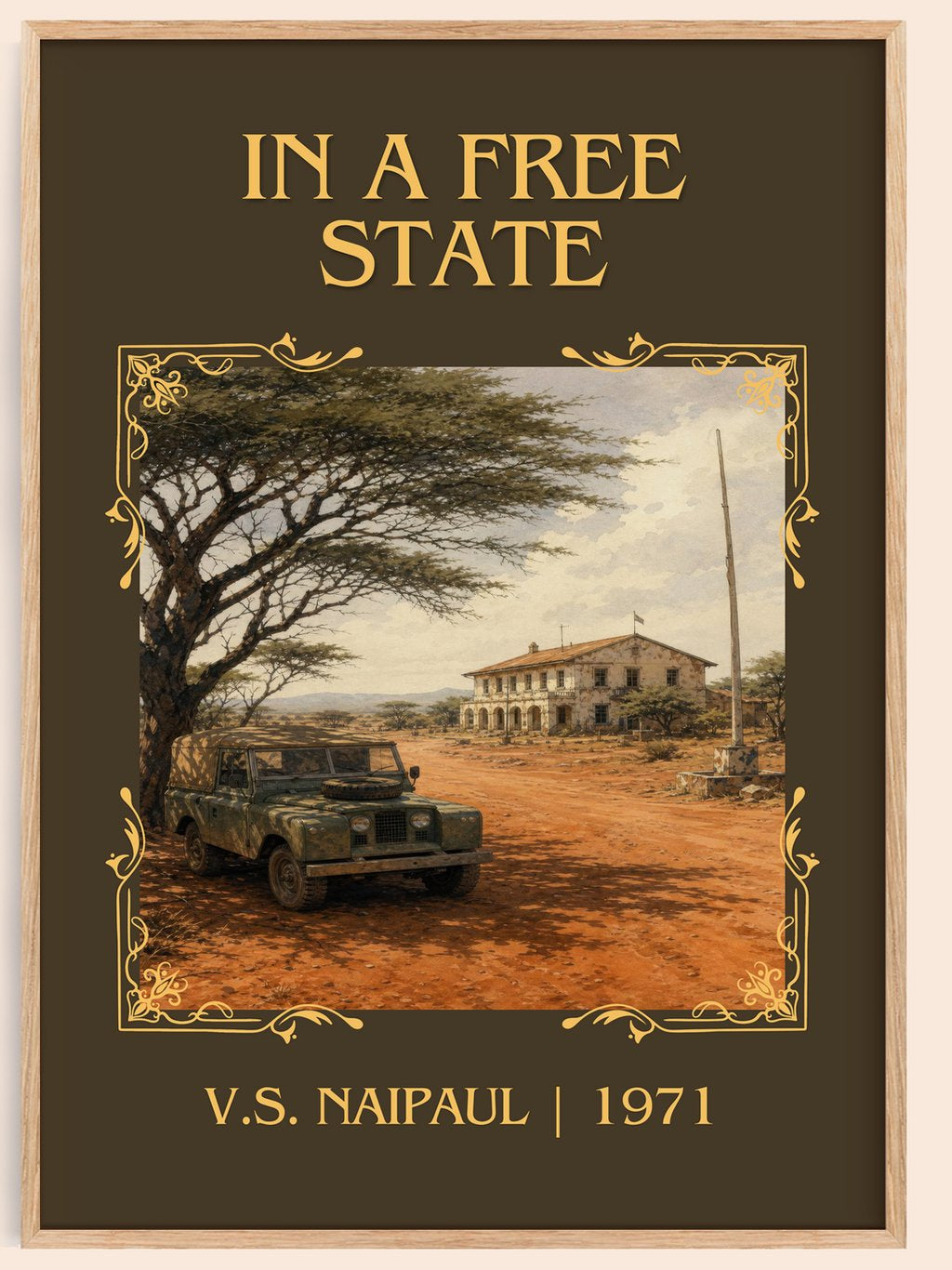 In a Free State Classic Book Art Print by V.S. Naipaul – book poster