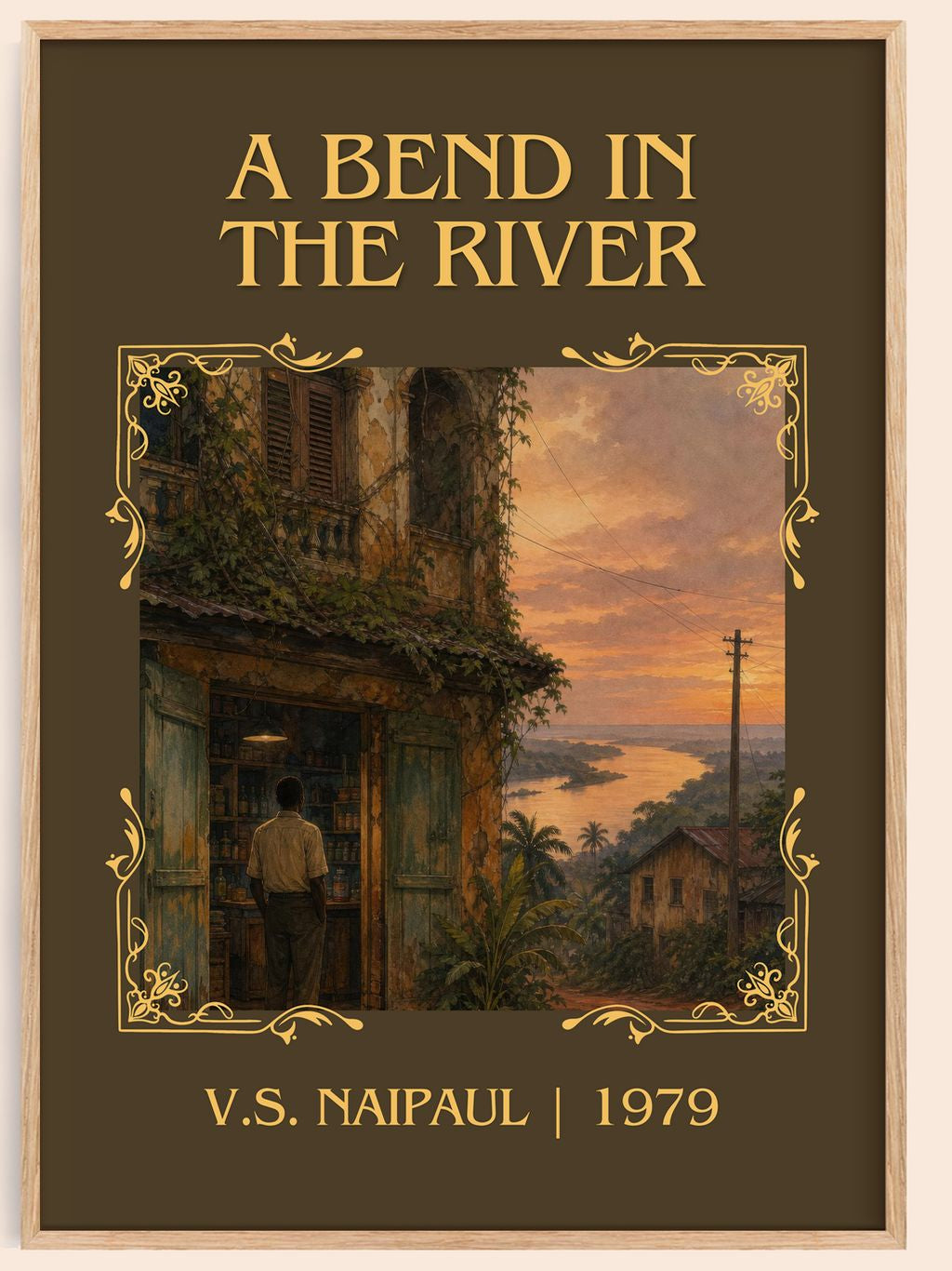A Bend in the River Classic Book Art Print by V.S. Naipaul – book poster
