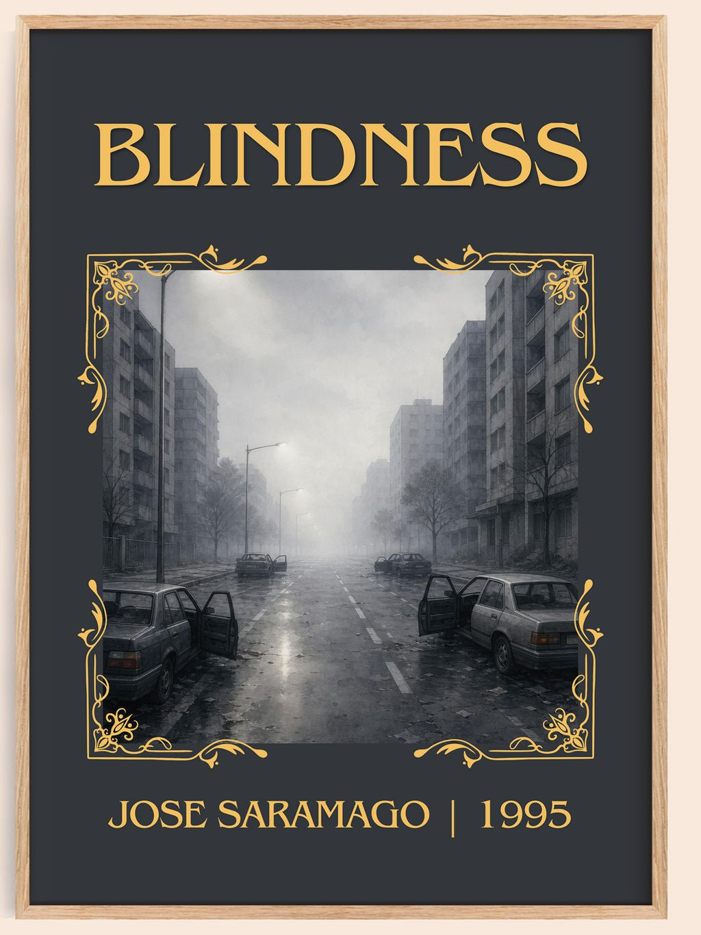 Blindness Classic Book Art Print by José Saramago – book poster