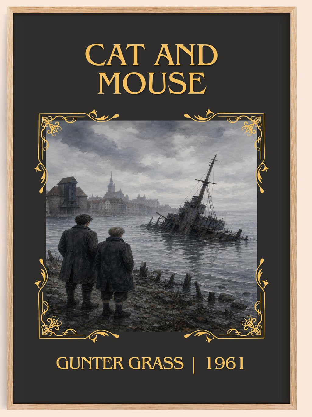 Cat and Mouse Classic Book Art Print by Günter Grass – book poster