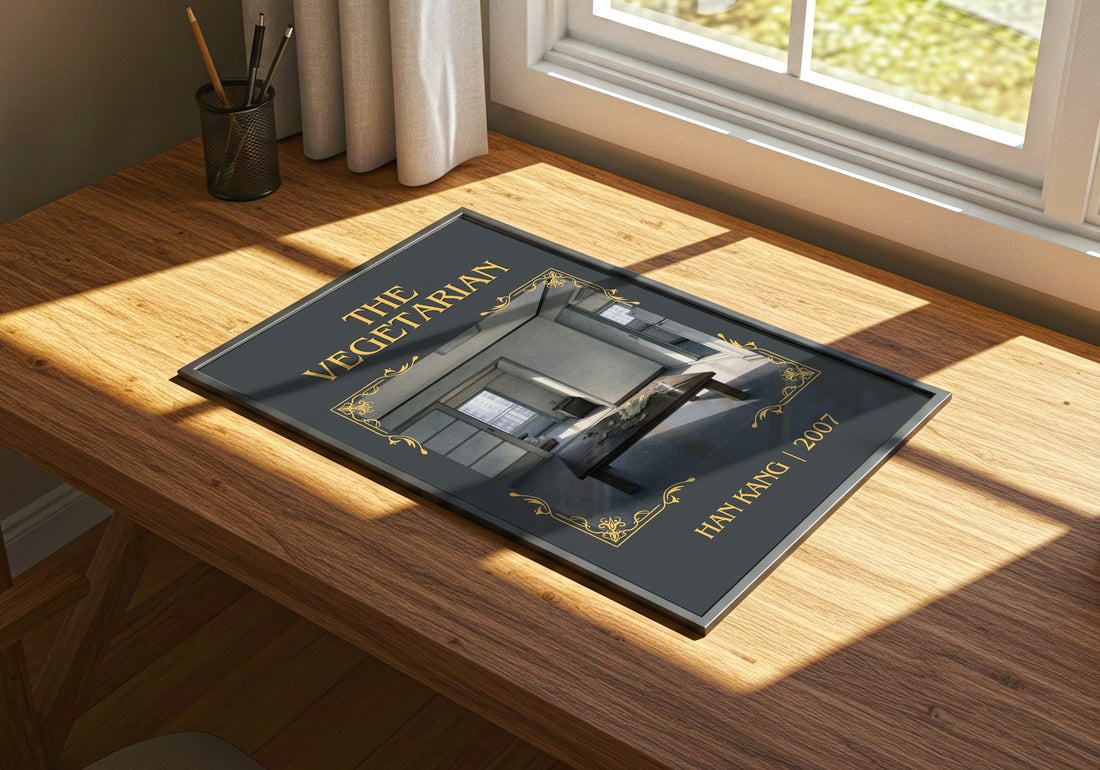 The Vegetarian Classic Book Art Print by Han Kang – print on a sunlit desk