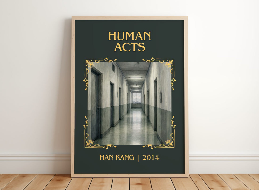 Human Acts Classic Book Art Print by Han Kang – framed print leaning on a wooden floor