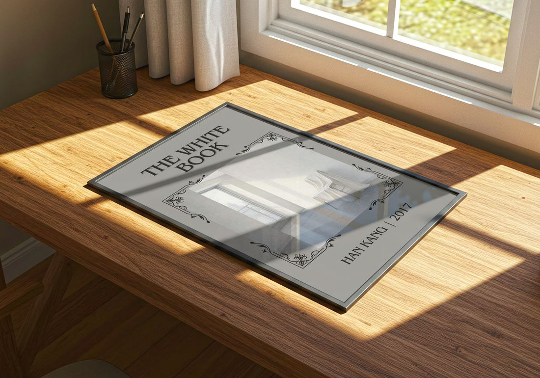The White Book Classic Book Art Print by Han Kang – print on a sunlit desk