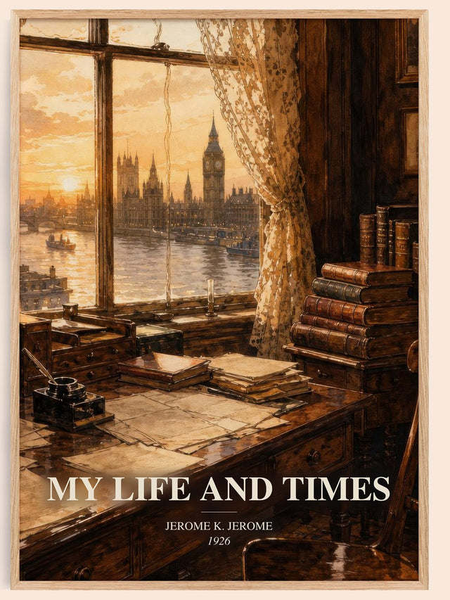 My Life And Times Book Watercolour Illustration by Jerome K. Jerome