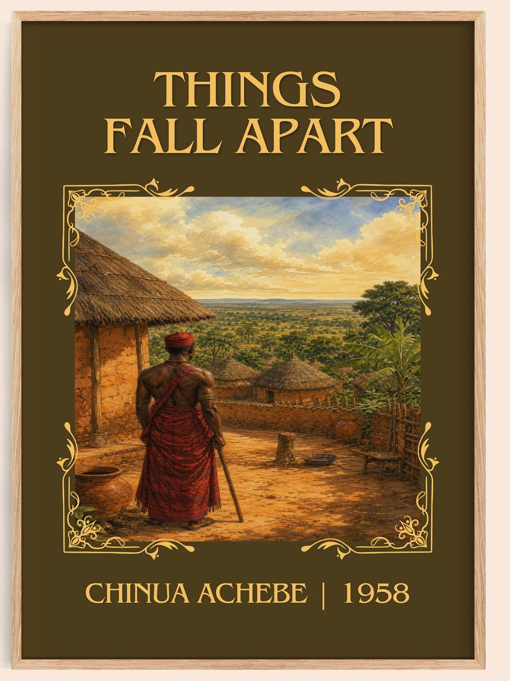 Things Fall Apart Classic Book Art Print by Chinua Achebe – book poster