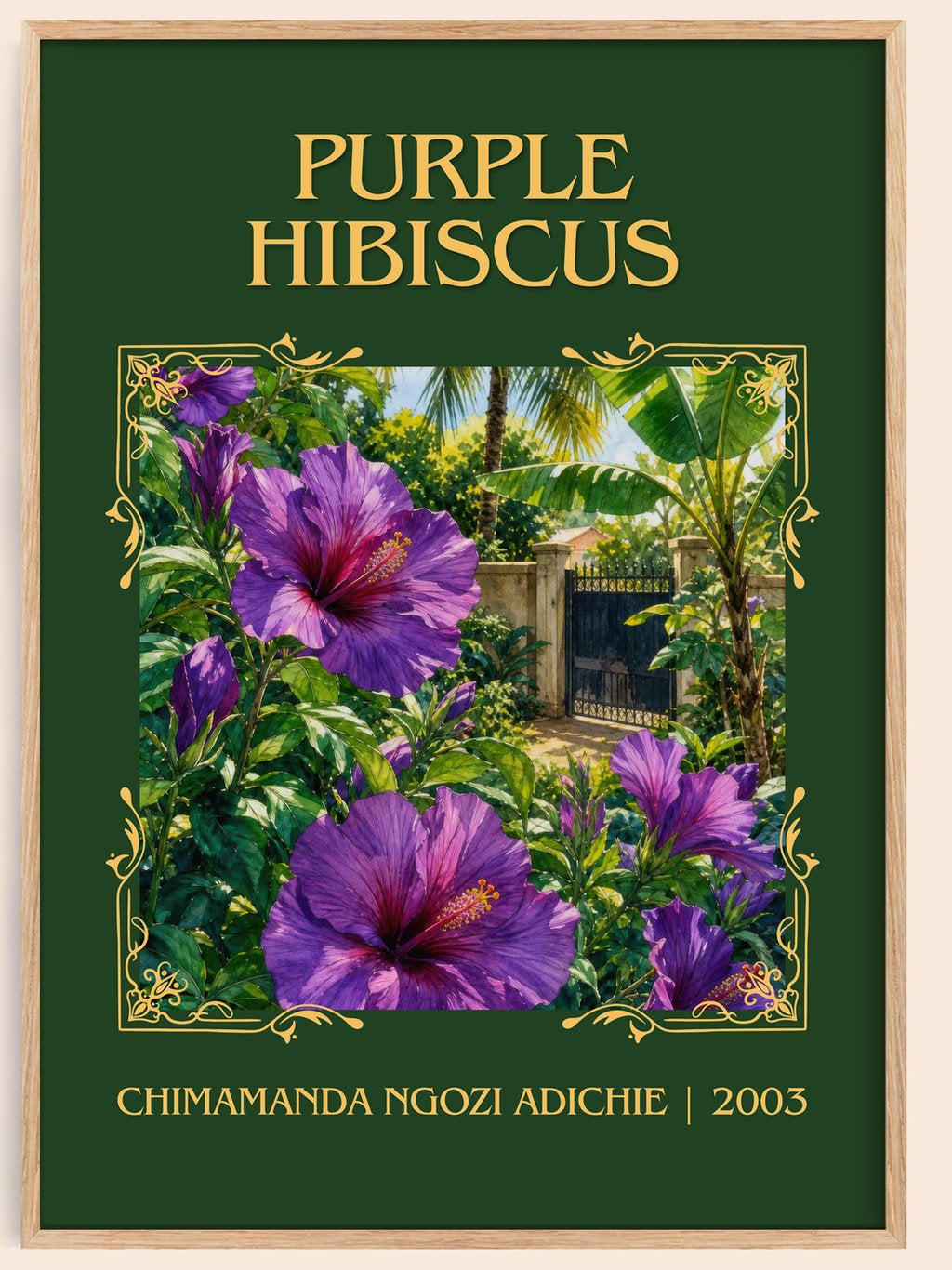 Purple Hibiscus Classic Book Art Print by Chimamanda Ngozi Adichie – book poster