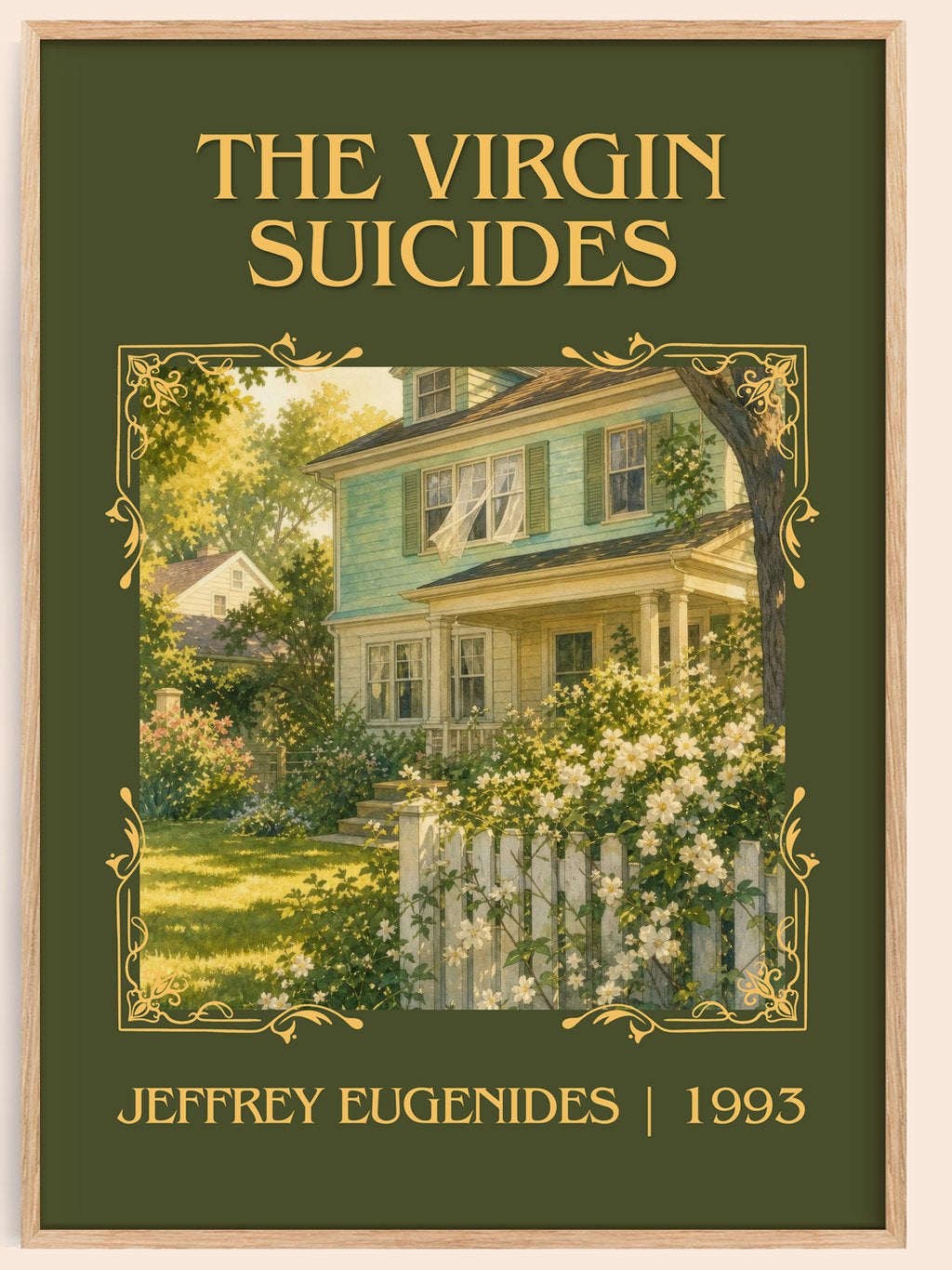 The Virgin Suicides Classic Book Art Print by Jeffrey Eugenides – book poster